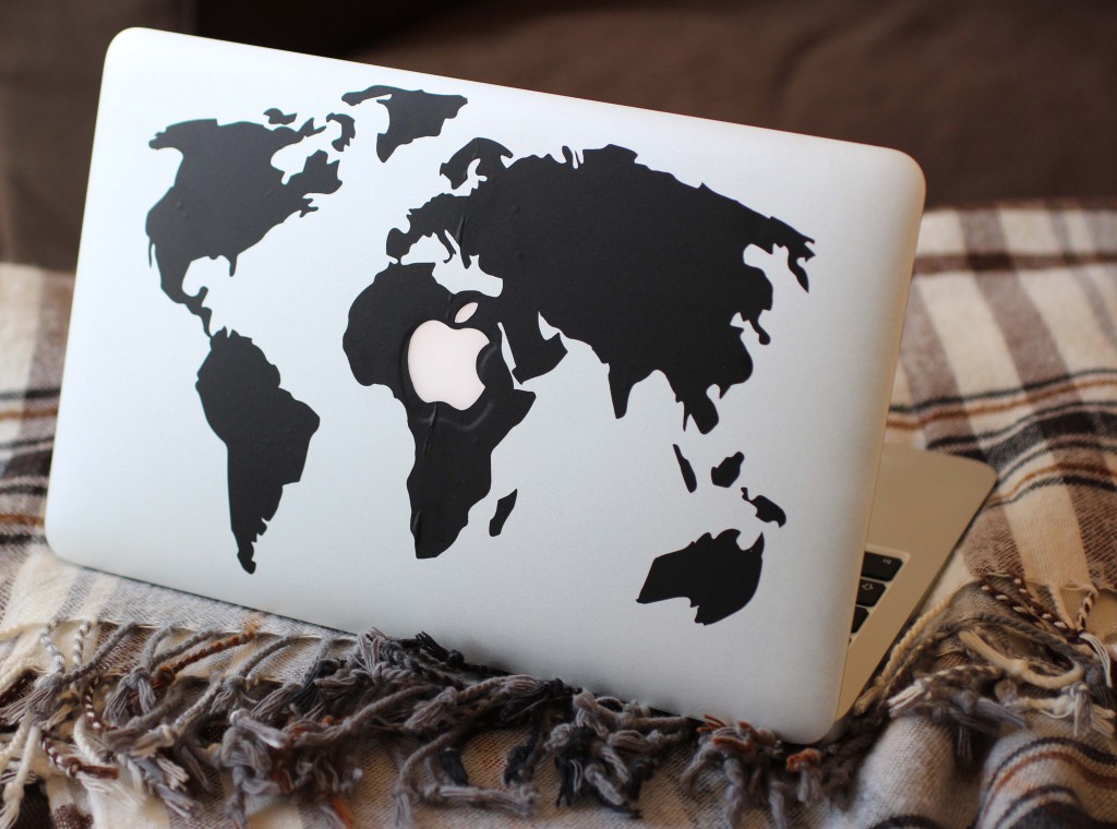 Pimp my Macbook  - Weltkarten Sticker für das MacBook